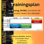 Das Foto zeigt als grafische Ankündigung den Trainingsplan in tabellarischer Form.